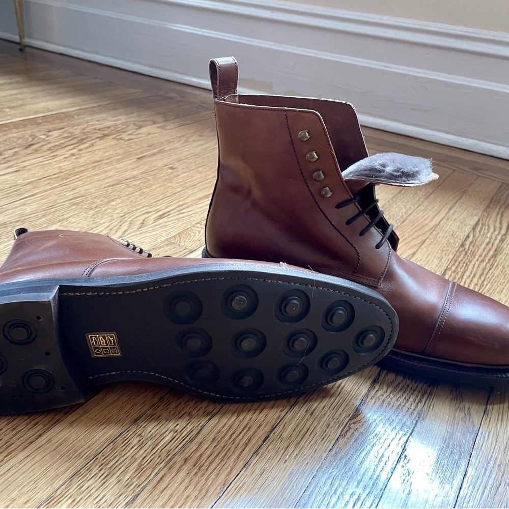 Meermin Oak Antique Calf Shearling lined Boots 7.5UK = 8.5US